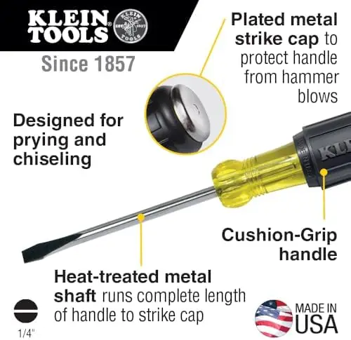 

Klein Tools 602-4DD 4" Demolition Screwdriver with Keystone Tip – Made in USA