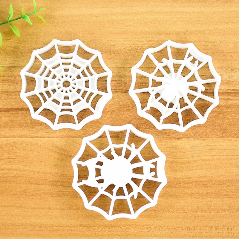 Halloween Spider Web Biscuit Stamp Cutters Mold Fondant Chocolate Cookie Mould Halloween Party Cake Decoration