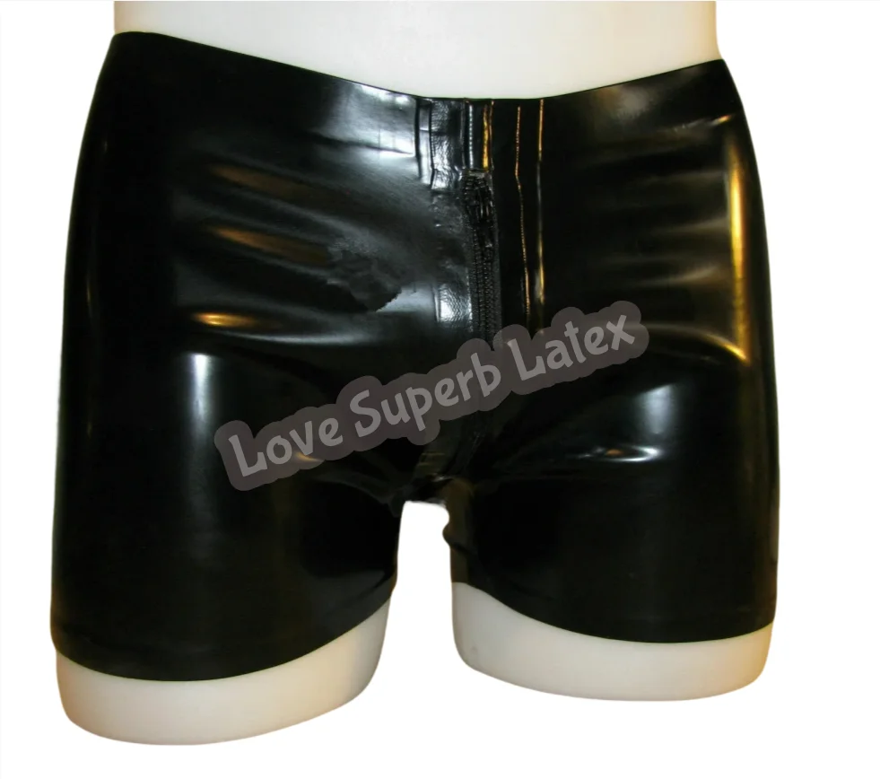 Calzoncillos de látex Natural, pantalones cortos ajustados de látex de goma para hombres con caderas abiertas, ropa interior de látex, pantalones cortos