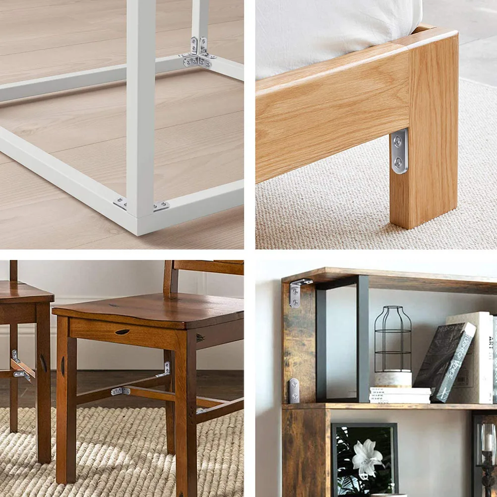 

8pcs Stainless Steel Corner Brackets Heavy Duty 90 Degree Bracket For Shelves Cabinets Chairs Wardrobes niture Reinforcement