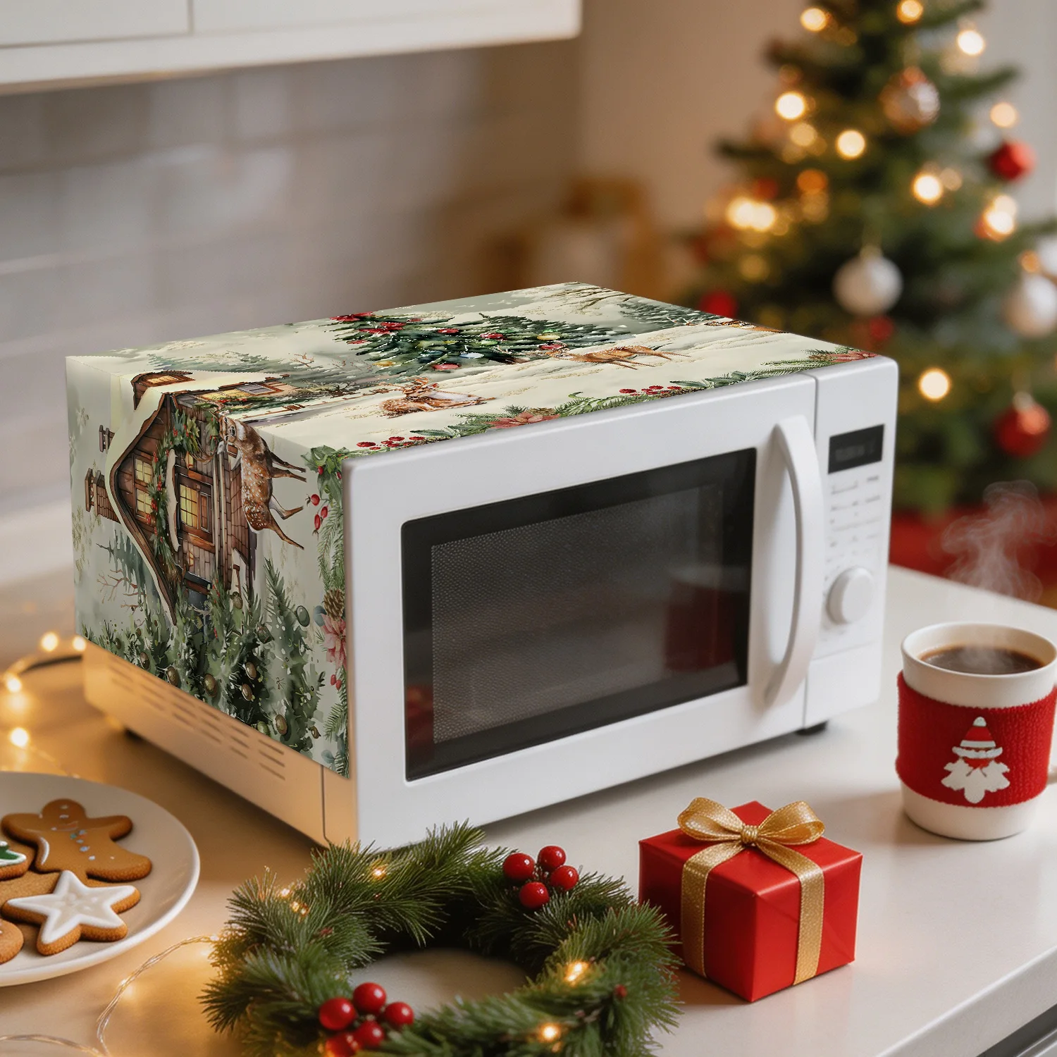 Penutup Microwave Motif Rusa H - Kitchen Appliances For.Xmas ulasan dan harga