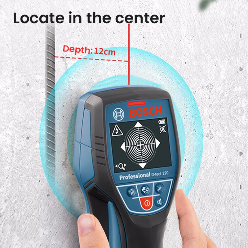 Bosch D-tect 120 Multi-detector Wall Scaner Dry Wall/Gereral/Concrete Mode Living-wire Water Pipe Wood Metal Detector