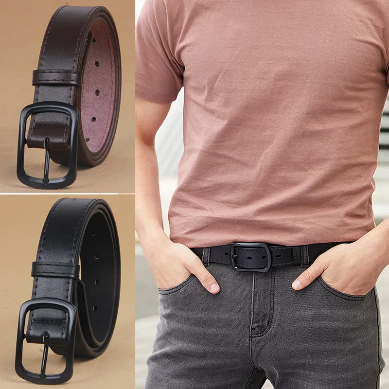 Men\'s Belt Youth Pin Buckle Jeans Belt Boys Wide Business Formal Wear Young Pants Belt Narrow Waistband Gifts For Boyfriend Dad