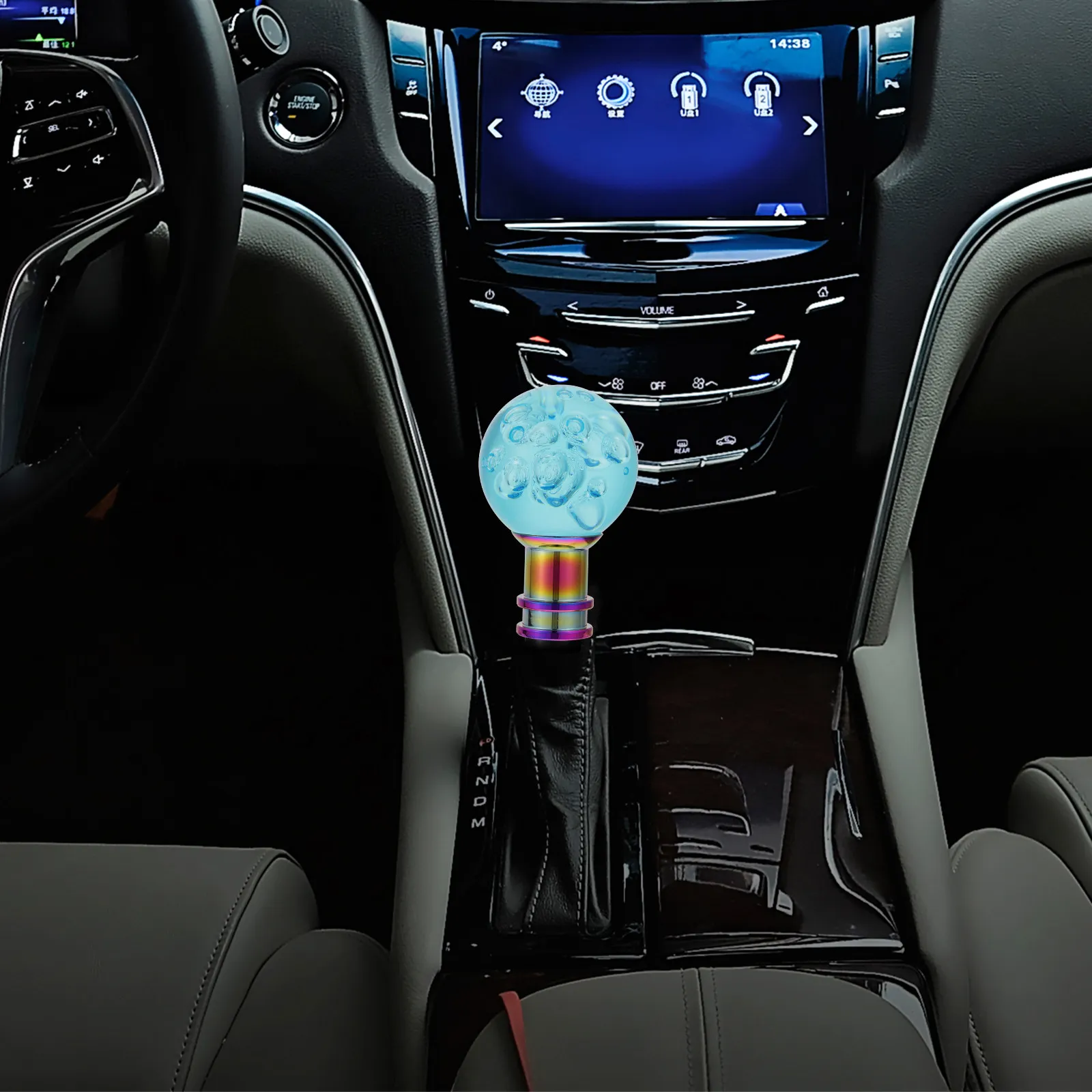 1Set Car Gear Knob Head Acrylic Crystal Bubble Round Transparent Knob Decor Upgrade Manual Vehicle Gear Shift Handle