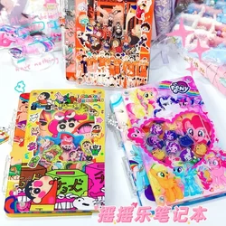 Cartoon Anime Crayon Shin chan Acrylic Shaking Patch Notebook A7 Haikyuu DIY Handbook High Beauty Student Gift
