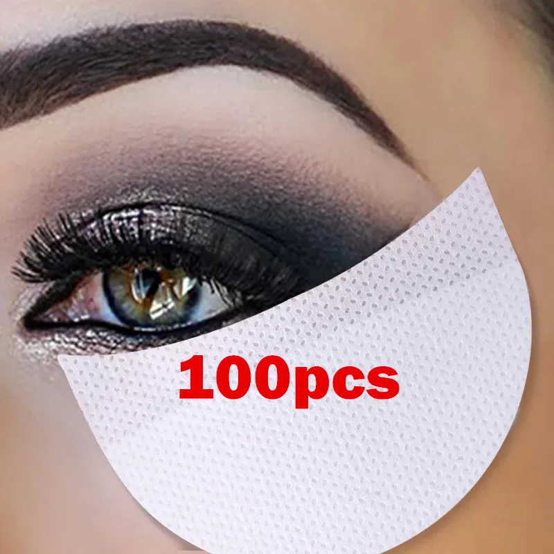 20/50/100 adet kirpik temizleme yamaları göz makyajı şablonlar tek kullanımlık göz farı çıkartmalar Eyeliner kalkanı aşılı kirpik izole