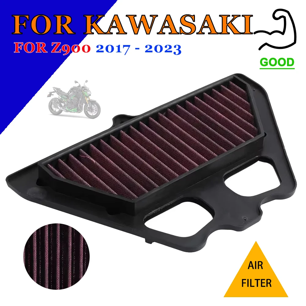 

Motorcycle Accessories High Flow Air Filter Air Intake Cleaner Style For Kawasaki Z900 Z 900 2017 2018 2019 2020 2021 2022 2023