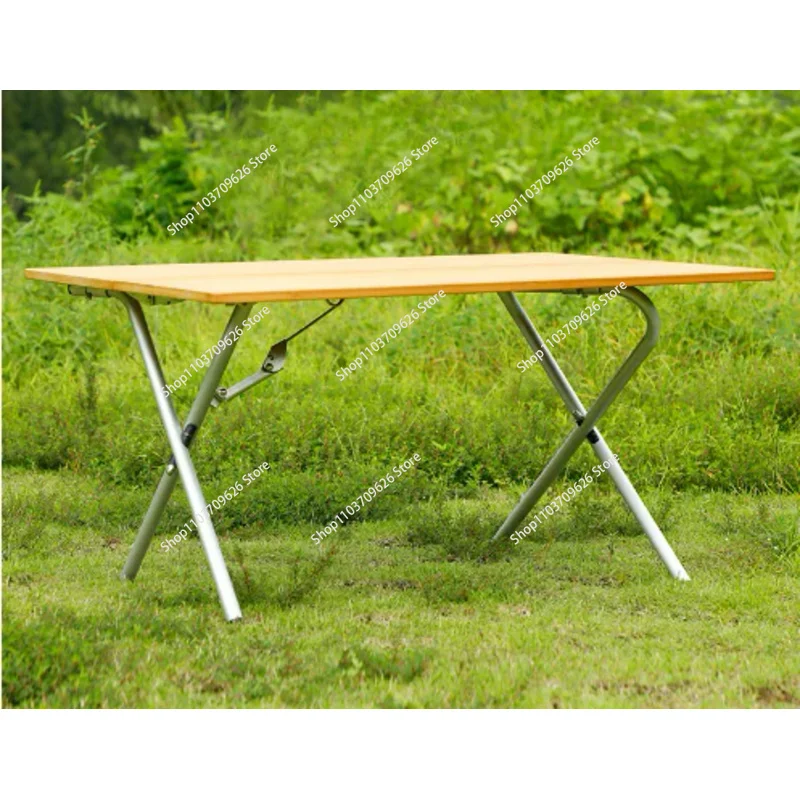 The same bamboo table for outdoor camping, fast portable picnic folding table, camping aluminum alloy rolls table