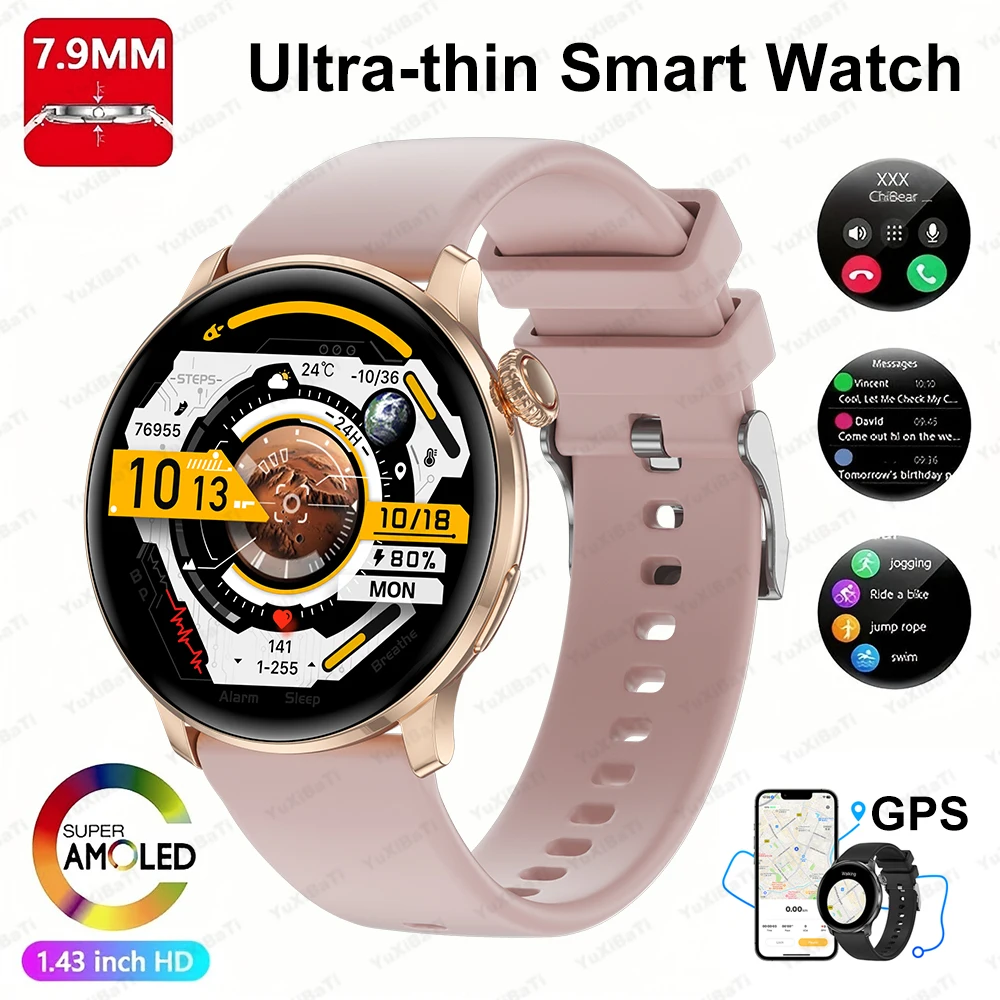 2025New GPS NFC Bluetooth Call Smartwatch Women Watch 5 mini Sports Track Heart Rate Oximetry Monitoring Health Smartwatch Woman
