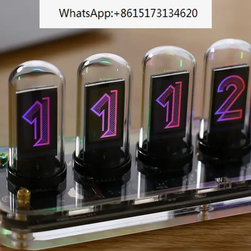 RGB Nixie Tube Clock IPS  Vintage Table Clock Smart Desktop Electronic Clocks Decoration Ornament Destiny Stone Door