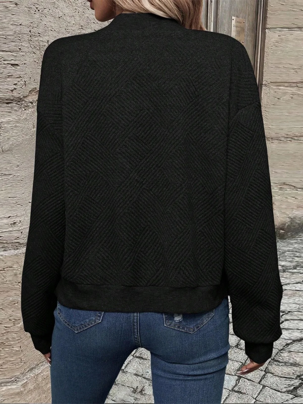 Autunno New Sle Street Faion Colore puro Cerniera Baseball Lungo Sve Colletto alla coreana Casual Jaet Top Capispalla da donna