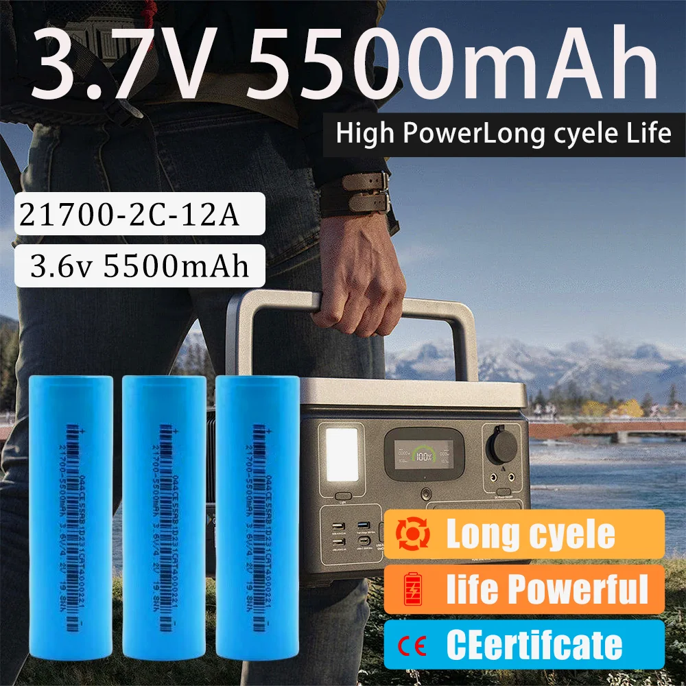 New 18650/21700 Lithium Akku Rechargeable Lithium Batteries 3800Mah to 6000Mah Isr18650/21700 Baterias 3.7V Lithium Li-Ion