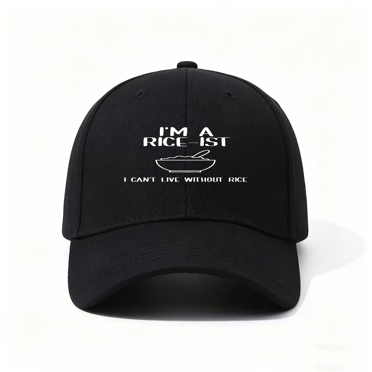 Rice-Themed Graphic Tee, I'M a Rice-Ist, I Can'T Live Without Rice Slogan, Casual Wear for Daily Outings, Beach Vacations, Campu