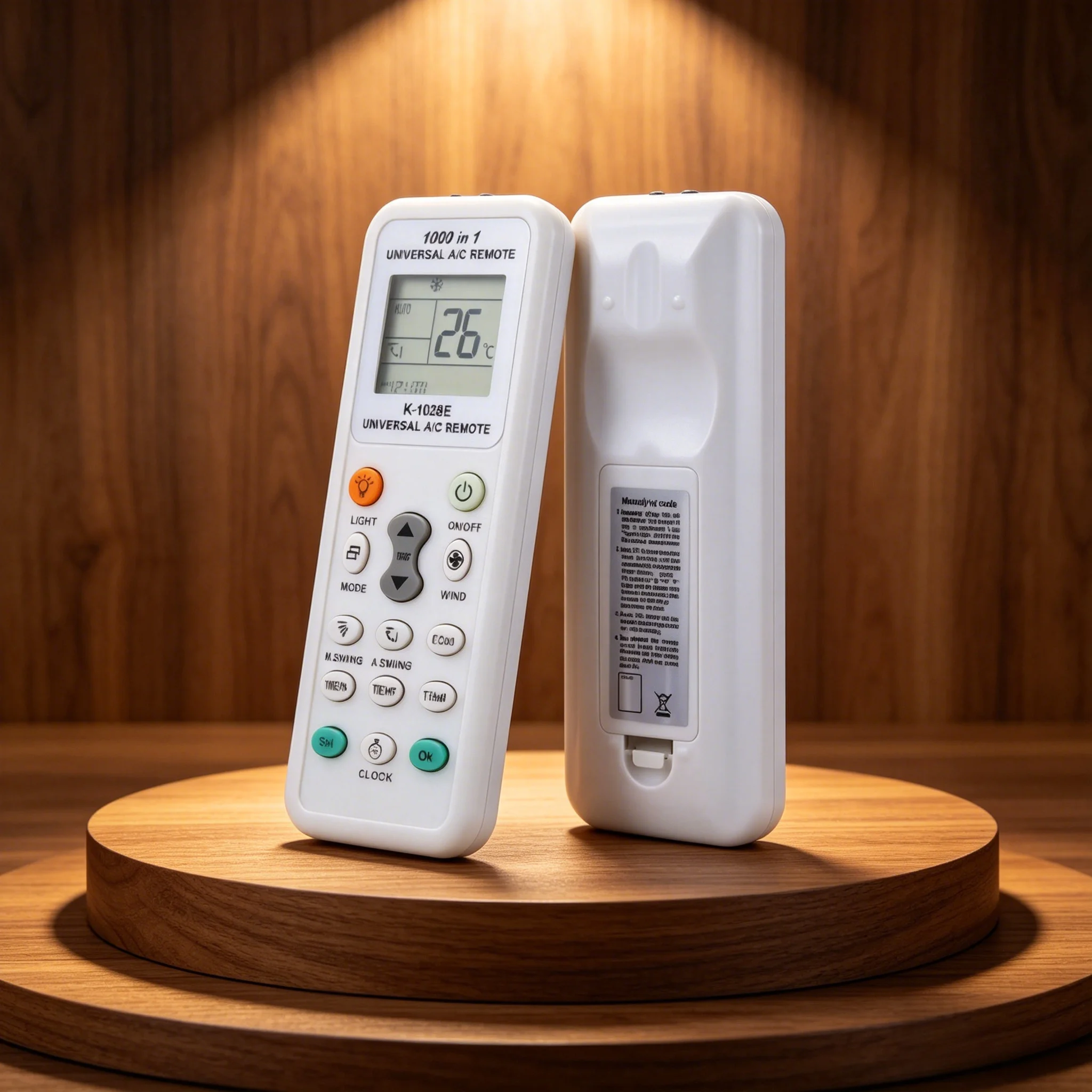K-1028E 1000-in-1 LCD AC Remote, Compatible with Gree/Midea/Toshiba/Haier & 1000+ Brands