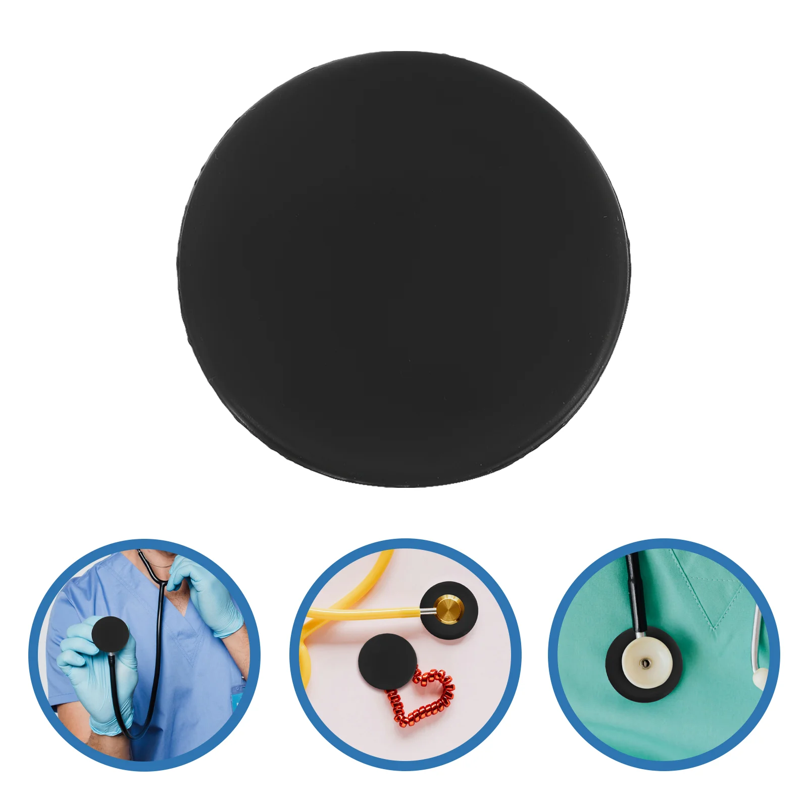 20 Pcs Stethoscope Case Protective Covers Silicone Headphone Safety Mask Protector Black Replacement Parts