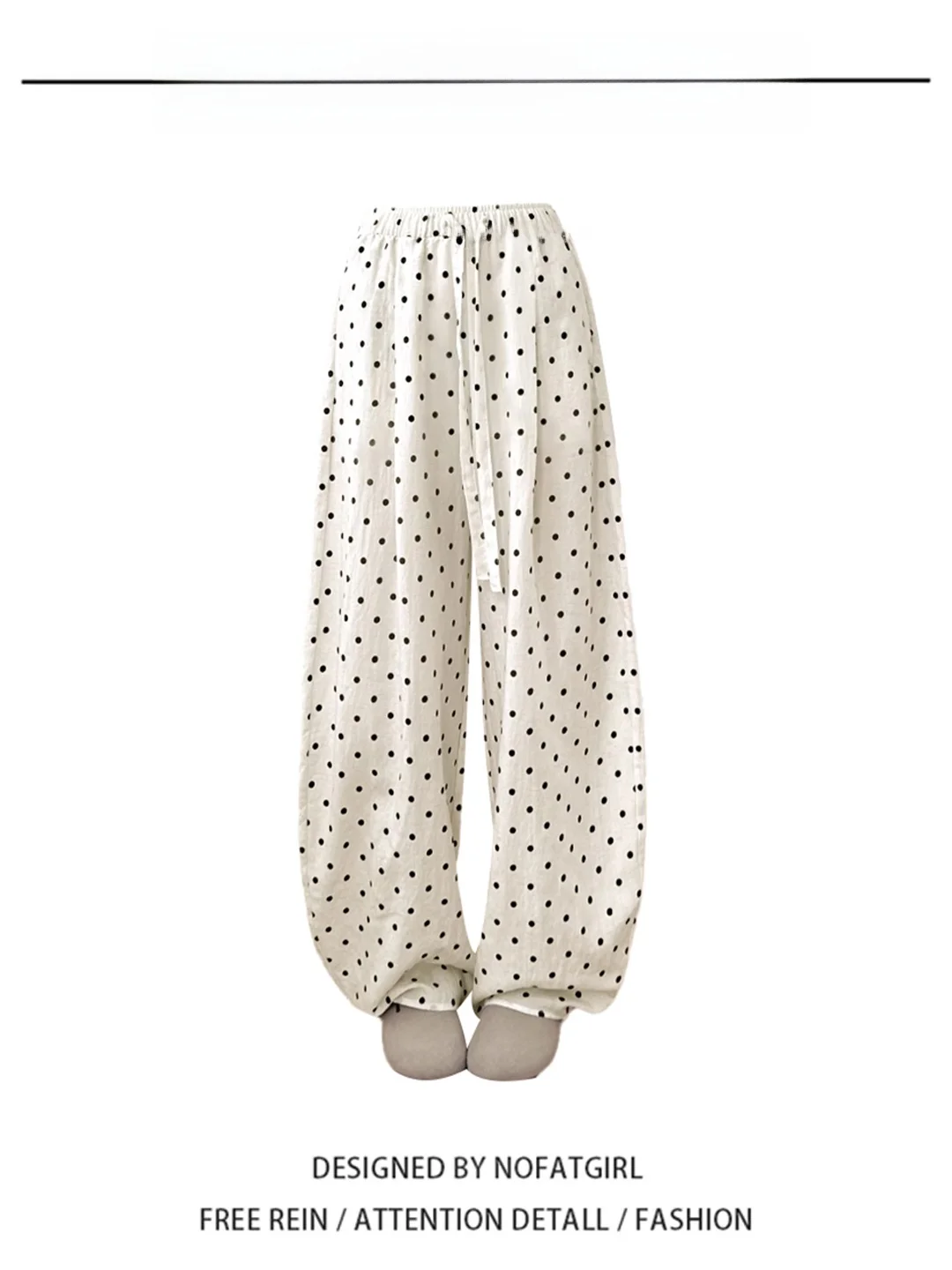 

Женские летние брюки-баллоны цвета хаки в горошек с высокой талией, драпированные, в пол, в корейском стиле, повседневные, свободного кроя