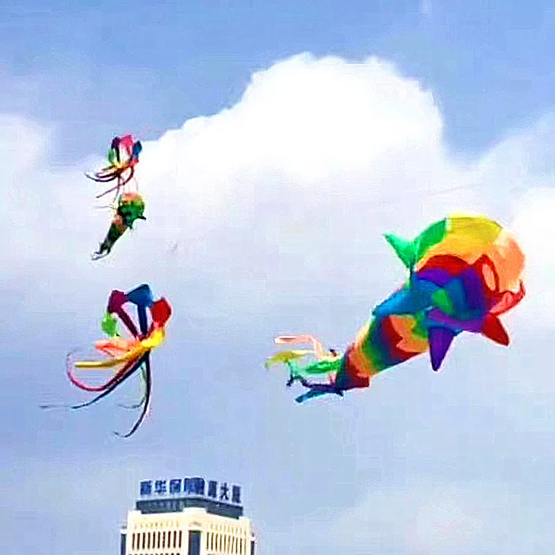 Grande 6m 3d arcobaleno aquilone windsocks aquilone bobina albatross fabbrica giocattolo all'aperto carretilha de pipa volantines o cometas aquilone 	 divertimento