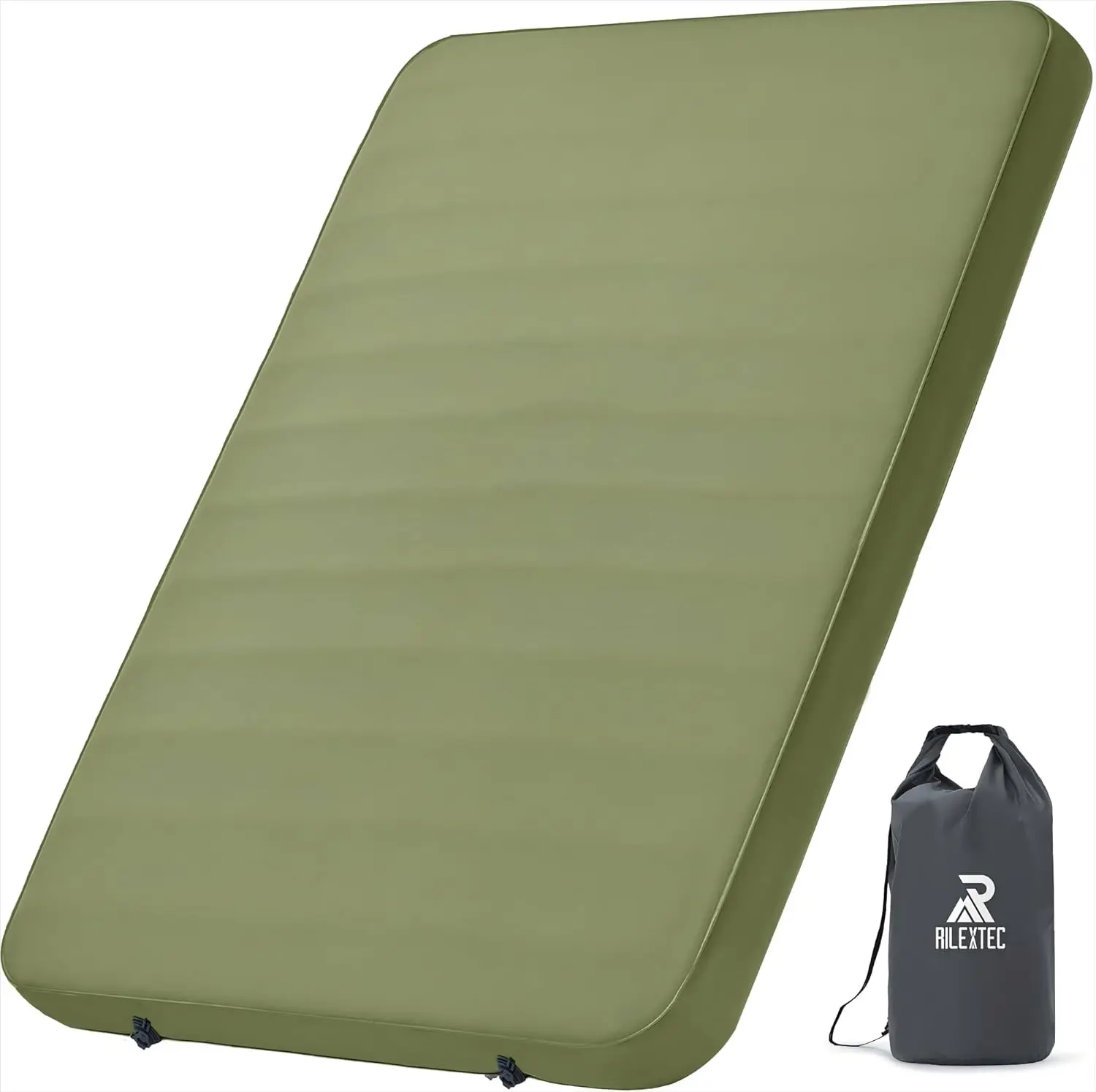 elf-Inflating Camping Pad for Camping, Camping Sleeping Pads with Solid Foam, Sleeping Pad with Pump Sack, Compact Double Campin