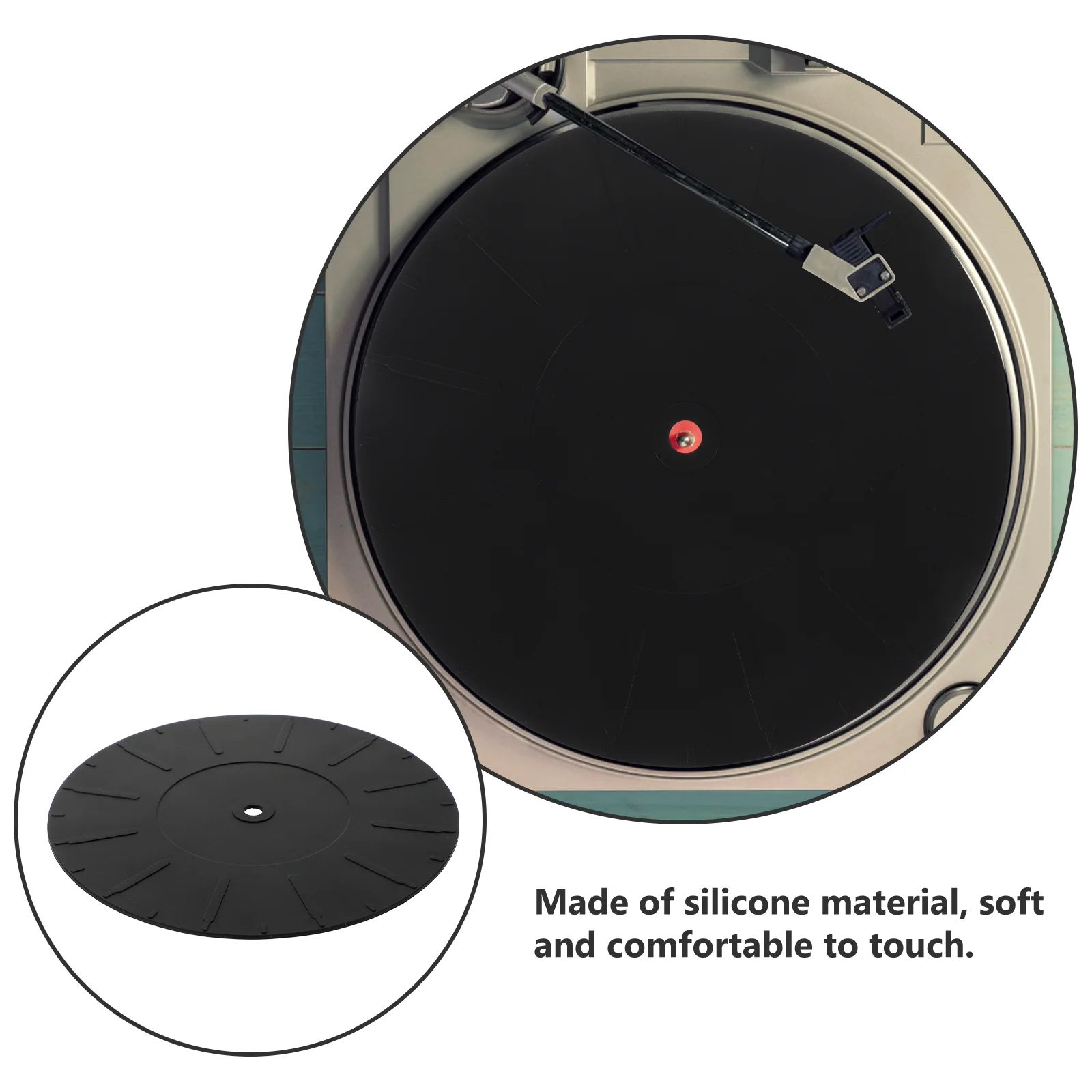 

Anti-Static Silicone Turntable Mat Vinyl Record Pad Durable Shock Absorption Comfortable Experience Silicone Turntable Mat