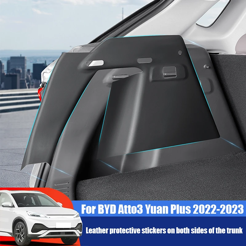 

For BYD Atto 3 Yuan Plus 2023 2024 Leather pads on both sides of the trunk and anti scratch protective stickers on the trunk