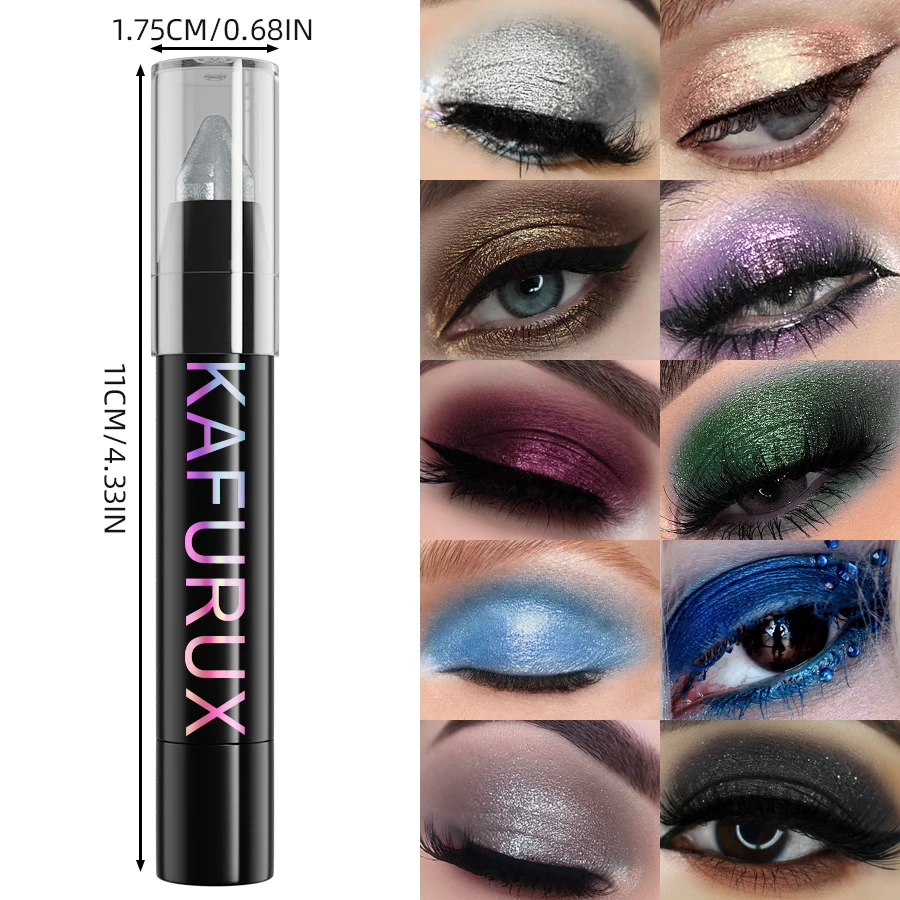 19 色 1 個スモーキーダークグリーンアイシャドウペンスティック防水メタリックグリッターアイシャドウハイライターペンシルメイクアップツールコスメ