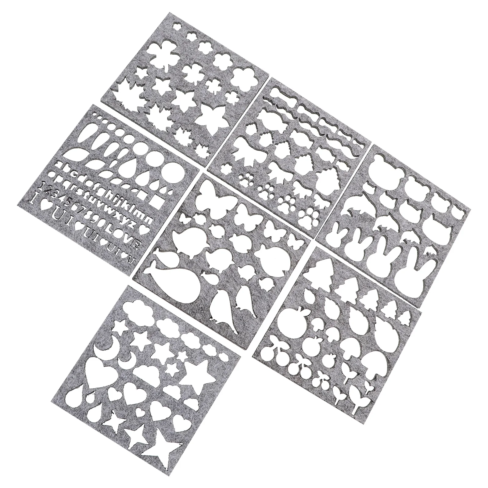 

7 Pcs Wool Felt Mold Applique Kit Needle Felting Templates Craft Kits DIY Starter Cute