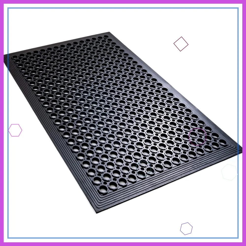 

Противоскользящие резиновые коврики для кухни ресторана, дренажные коврики для влажных зон внутри и снаружи помещений, прочные, 24x36, черные