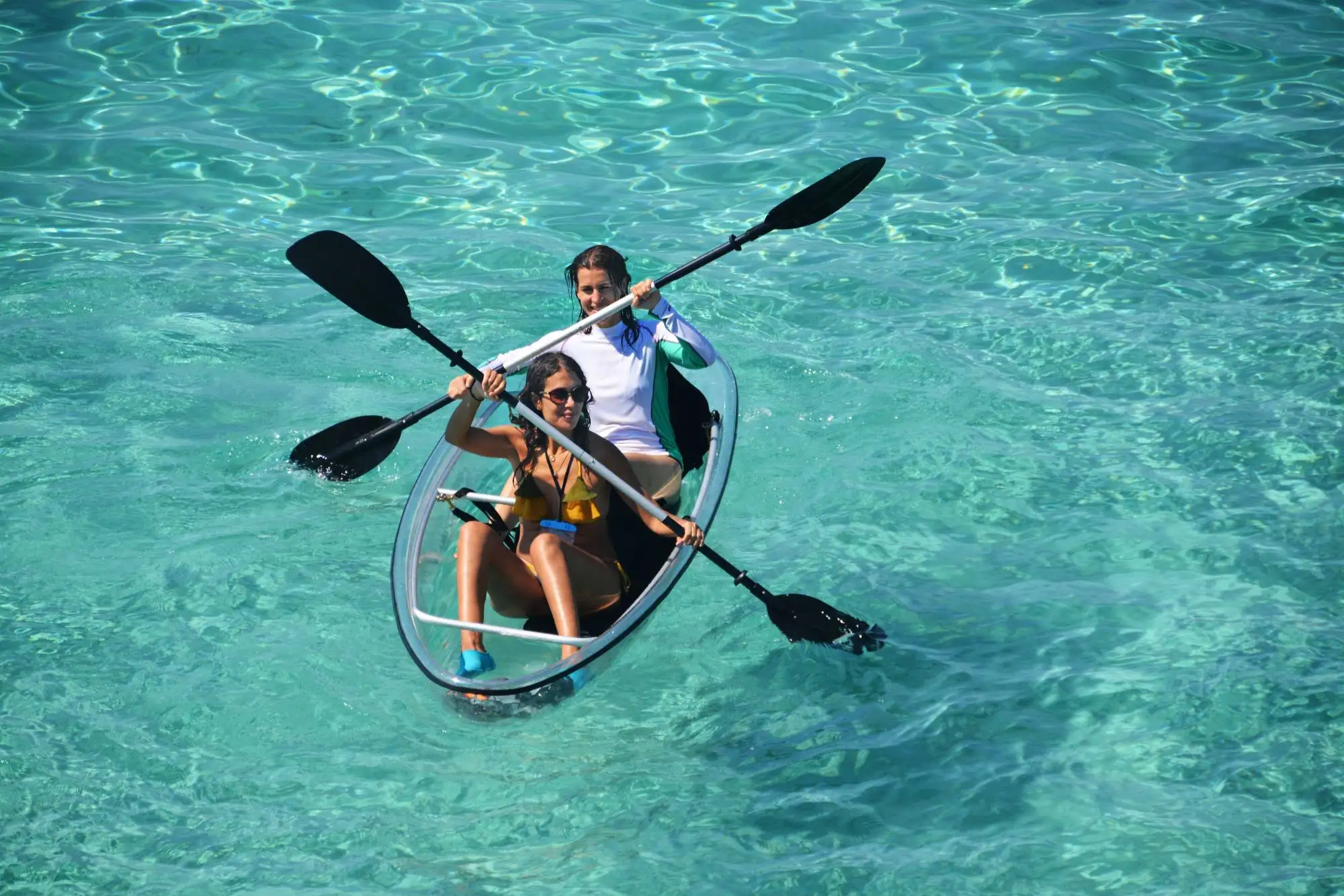 Kinocean China New Cool Sea Glass Kayak Rowing Boat With Motor