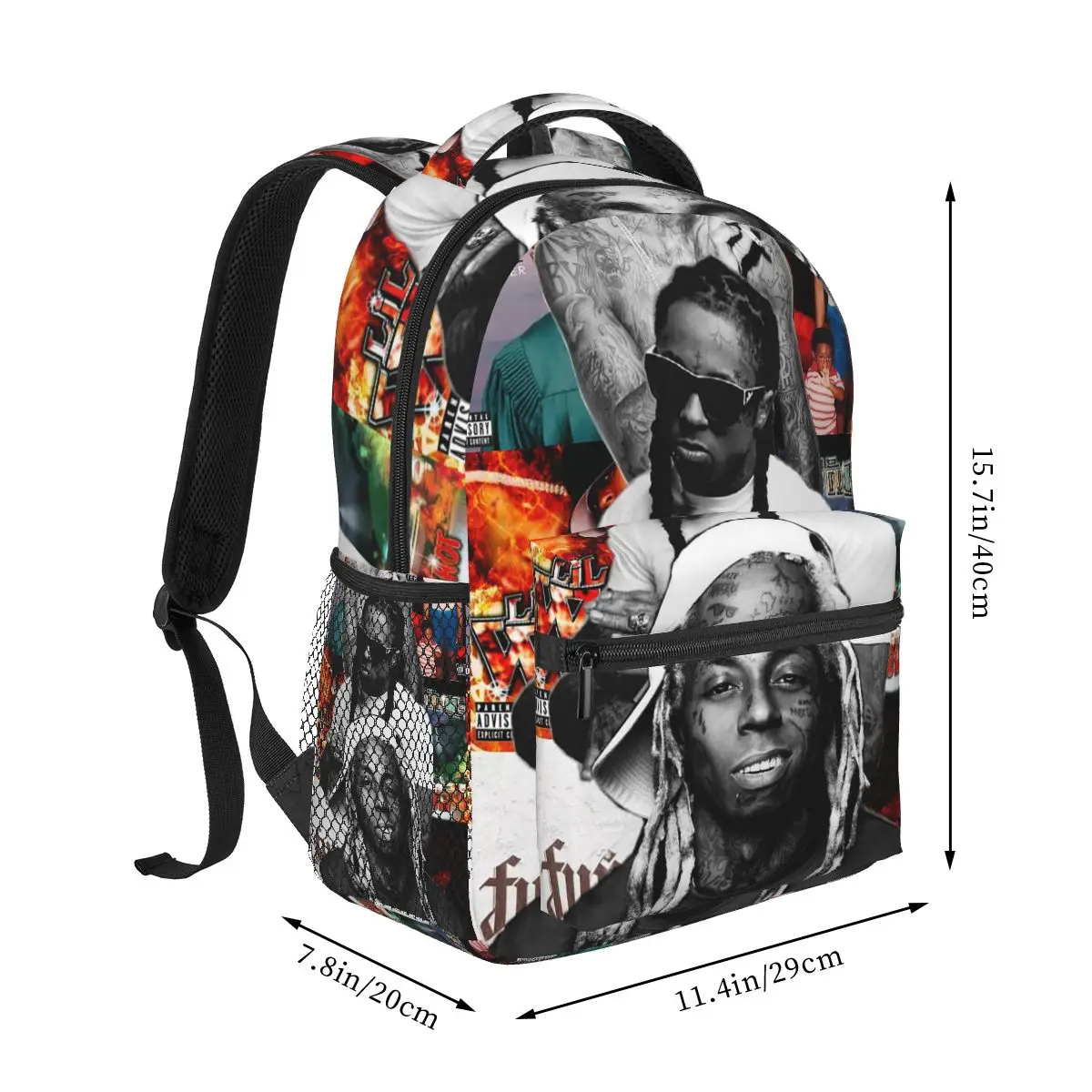Rapper Lil Wayne Tha Carter II Album Poster Backpack Student Boys Girls BookBag Children School Bag Shoulder Bags for Men Women