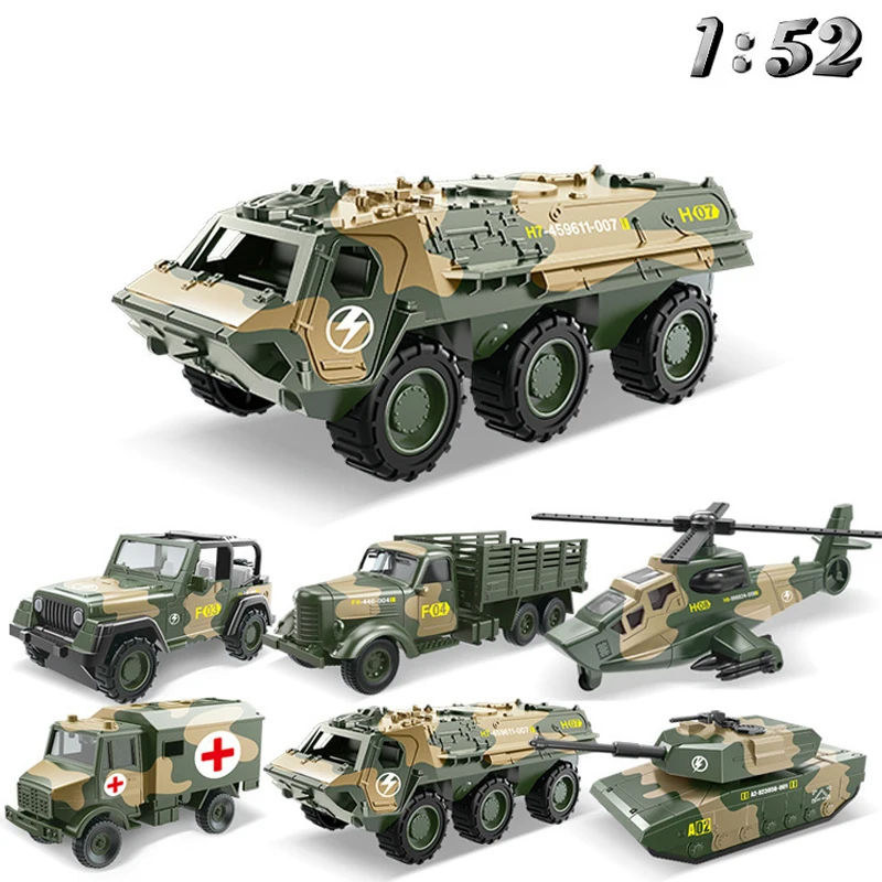 Alloy Pull Back Car Engineering Car Model Garbage Truck Dump Truck Bulldozer Mixing Military Suit Children's Toys B172