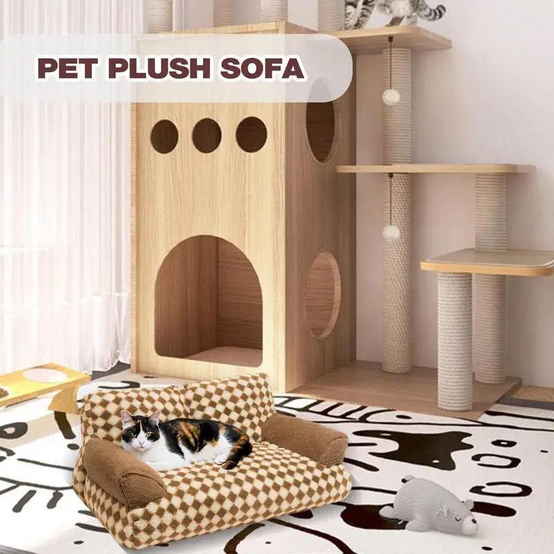 Imagem -05 - Casa Dormir Sofá-cama de Pelúcia para Animais de Estimação Esteira Pequena Almofada Grande Puppy Pets Bottom Zipper Design Dormiring Tool