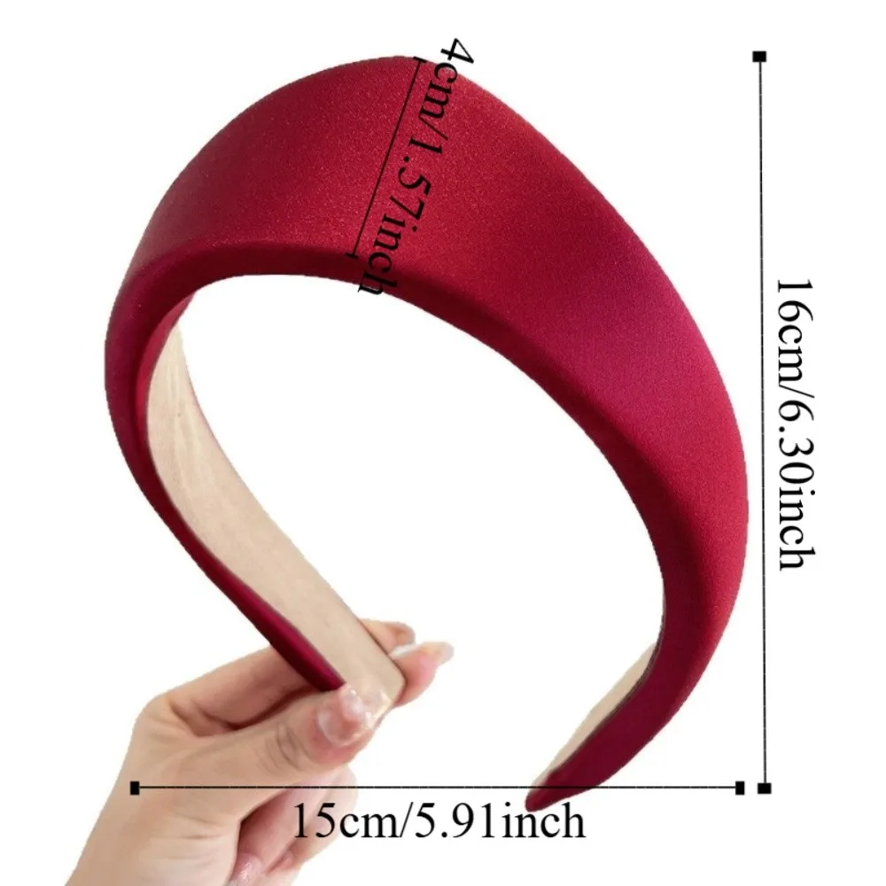 Retro Simple Fabric Women Hairband Elegant Crown Triangle Wide Edge Headband Classic Solid Color Anti Slip Hair Hoop Daily Use