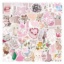 10/30/60PCS Ins Style Pink Coquette Stickers Decoration DIY Waterproof Notebook Phone Suitcase Fridge Guitar Cartoon Decals Toys