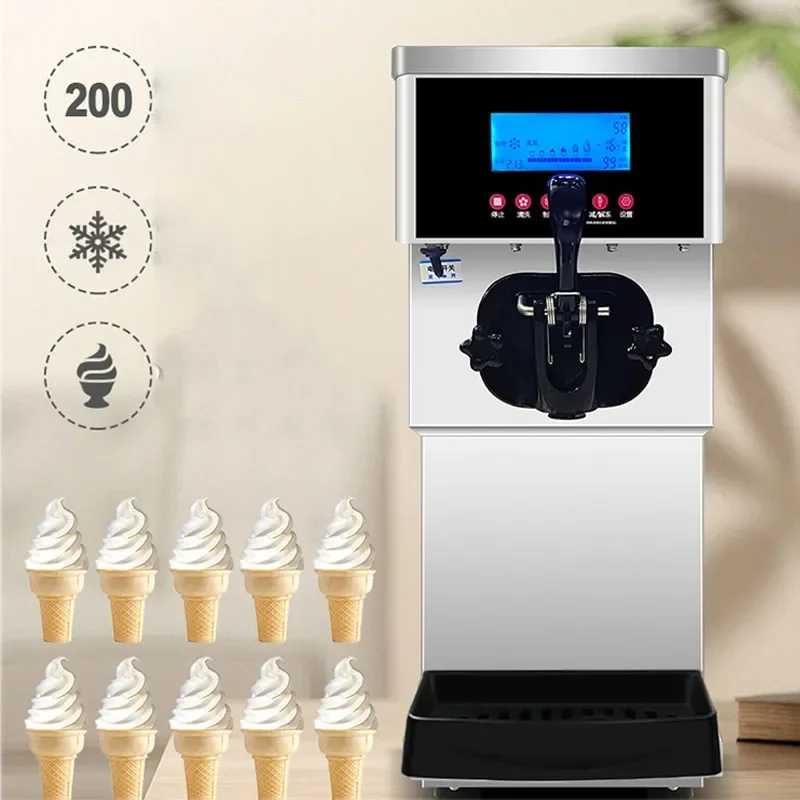 16-20L/H Desktop Soft Ice Cream Machine Commercial Ice Cream Maker Automatic Cone Machine Single Head Ice Cream Machine