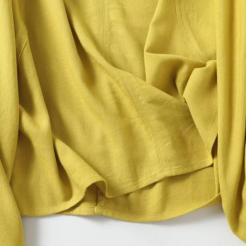 Jenny&Dave 40%Linen 60%Viscose Round Neck Shirt Hollowed Blouse Women Blusas Mujer De Moda Out Casual Minimalist Top