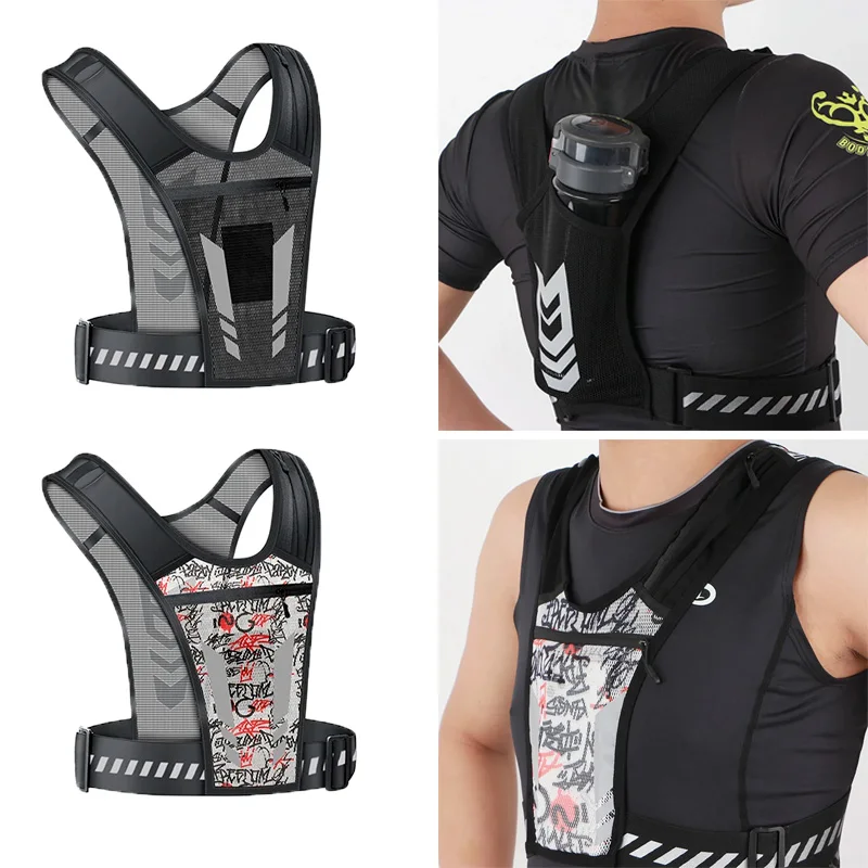 Running Vest Chest Phone Holder Reflective Running Waist Pack Training Workout Gear For Men Women Cycling Running Universal