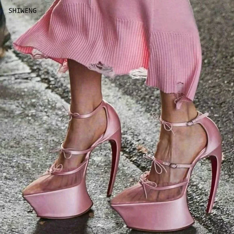 

Женские туфли-лодочки на шпильке с толстой подошвой и пряжкой, для банкетов, европейский клубный стиль, модные туфли на каблуке, размер 43, коллекция 2026 года