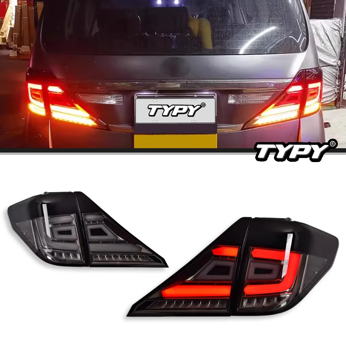 

TYPY Car Lights For Toyota Alphard Taillight 2007-2013 Upgrade Modified to New DRL Dynamic Turn Signal LED Taillight Auto