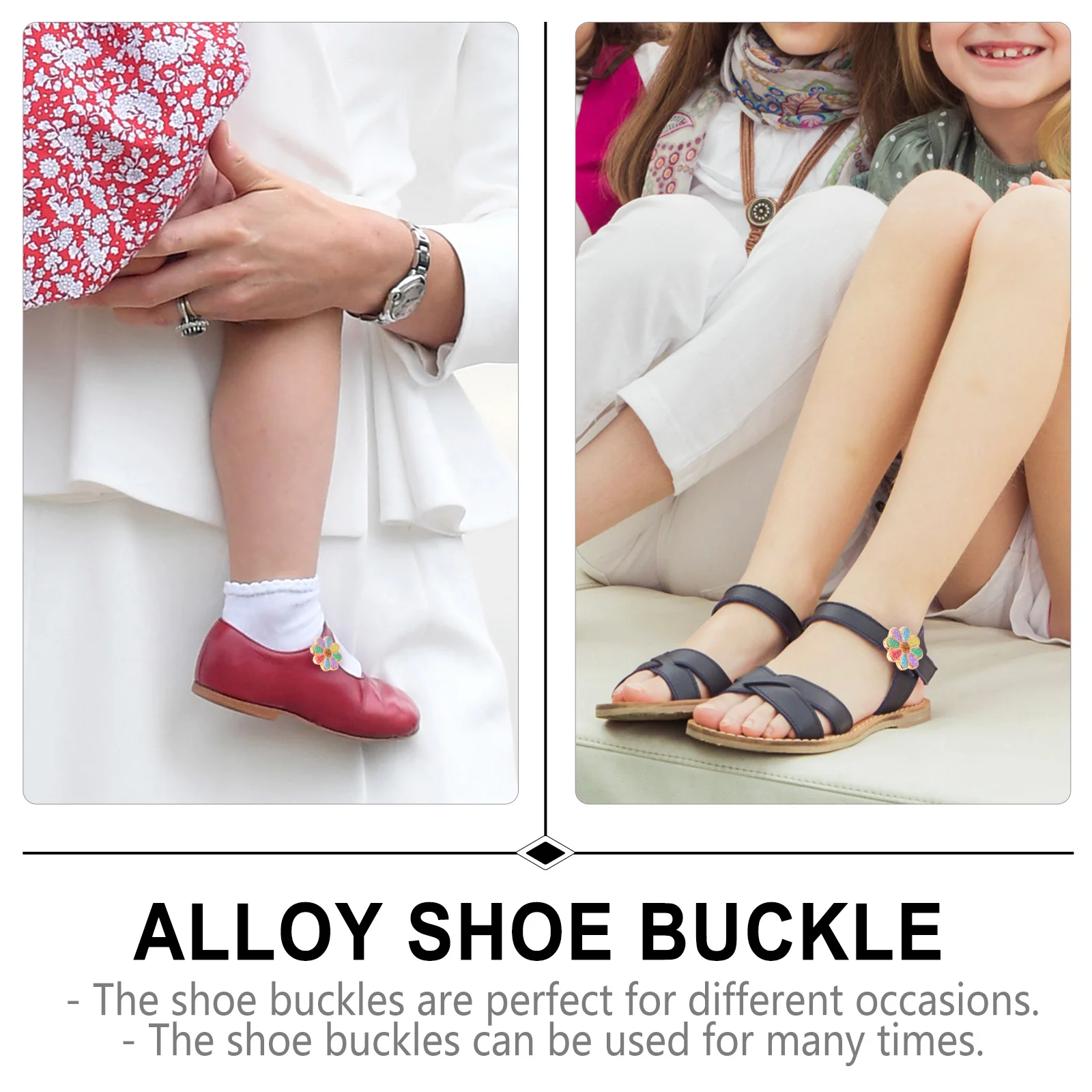 

1Pair Children Flower Alloy Shoe Buckles Colorful Shoe Clips Durable Decorative Kids Cartoon Shoes Accessories