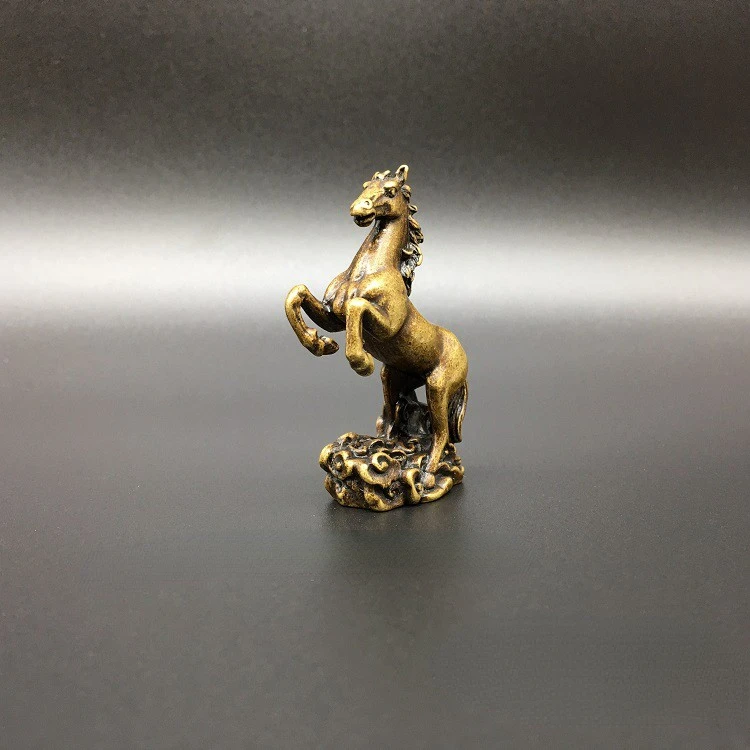 Solid brass horse to success small ornament zodiac horse galloping   mini pony bronze ware