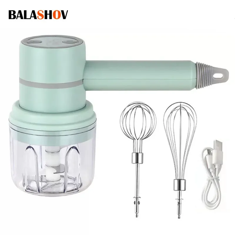 Rechargeable Electric Garlic Ginger Chopper Egg Beater Meat Food Mixer Kitchen Tool