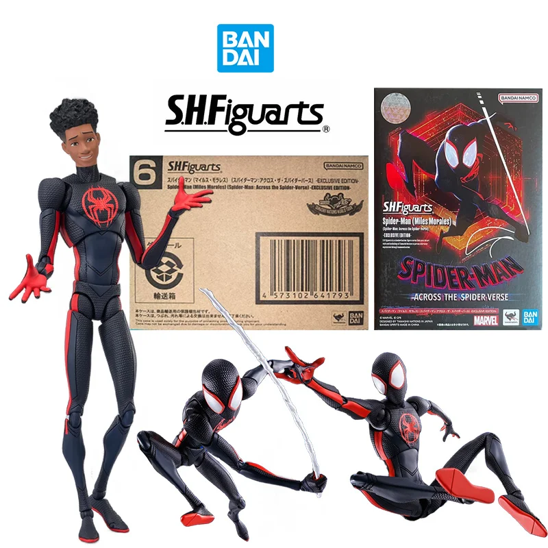 Bandai S.H.Figuarts Miles Morales Spider Man Across The Spider Verse Exclusive Edition Anime Original Action Figure Model Toy