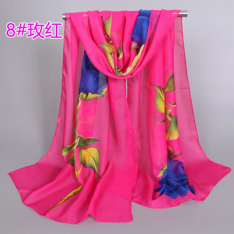 Summer Thin Floral Printed Hijab Chiffon Shawl For Woman Muslim Wraps Fashion Long Scarf Ladies Casual Headband 150*50cm