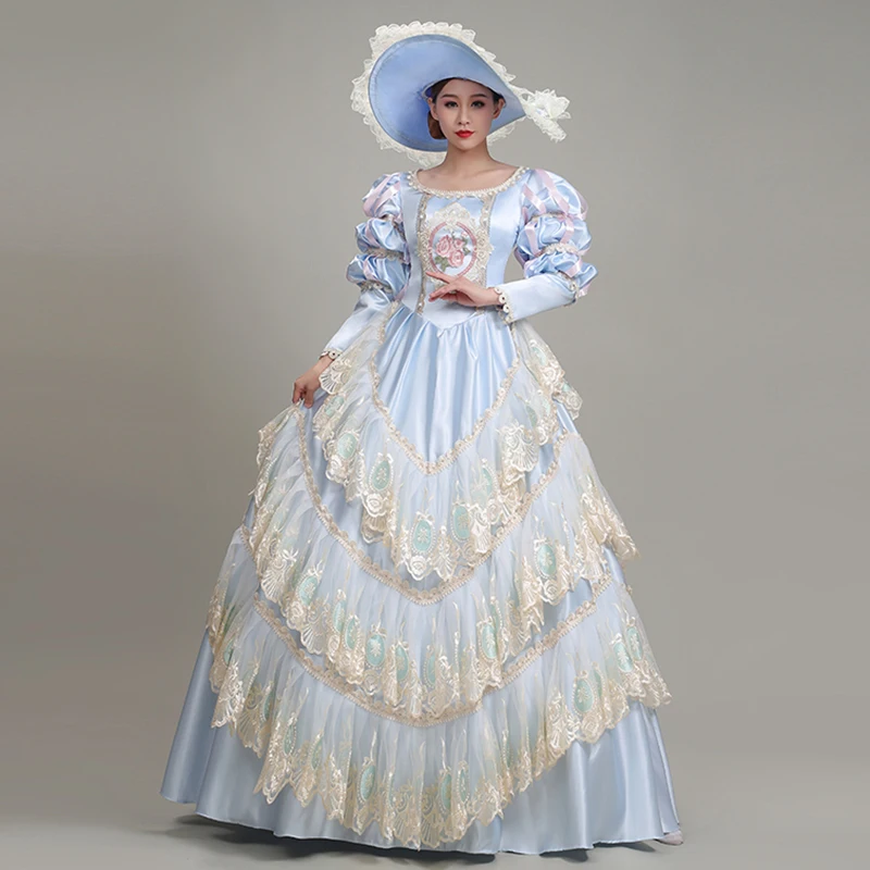 Maßgeschneiderte mittelalterliche Hof-Abendkleider Marie Renaissance viktorianische Maskerade Theater-Abschlussball-Party-Kleider Barock