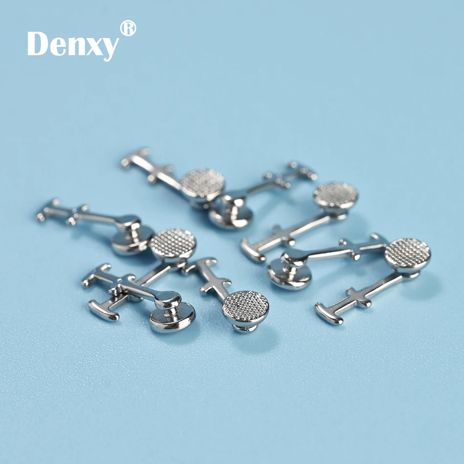 DENXY 10 Stück Dentaler Kieferorthopädischer Lingual-Button mit Arm-Mesh-Basis, Lingual-Aufsätze, Multi-Hook Monoblock Klebe-Button – Detail 2