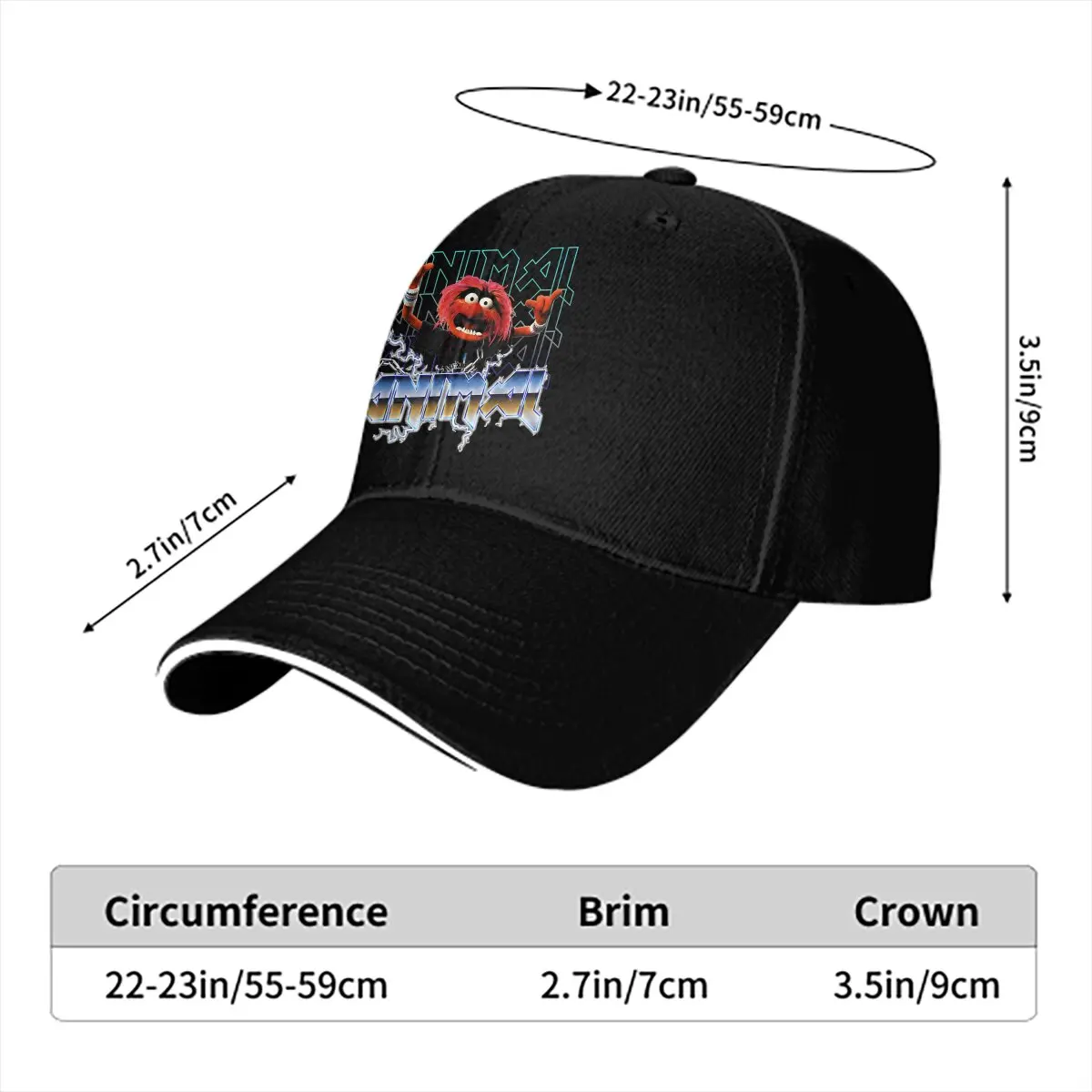 Animal Rock The Muppet Show Multicolor Hat Peaked Women's Cap Personalized Visor Protection Hats