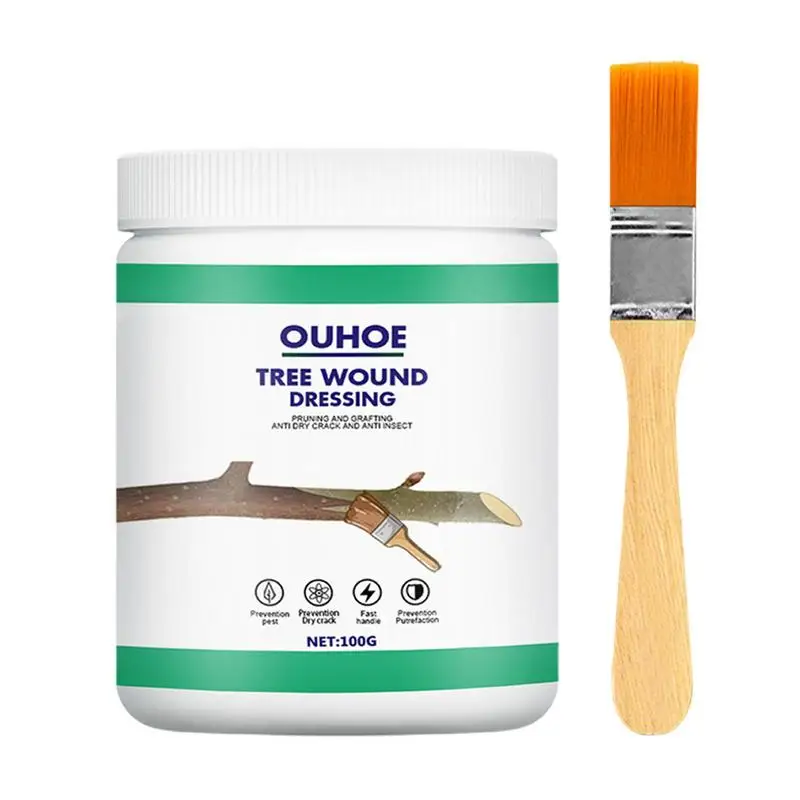 

Tree Pruning Sealer Bonsai Wound Healing Sealant Plant Grafting Pruning Sealer with Brush Tree Repair Agent Garden Supplies