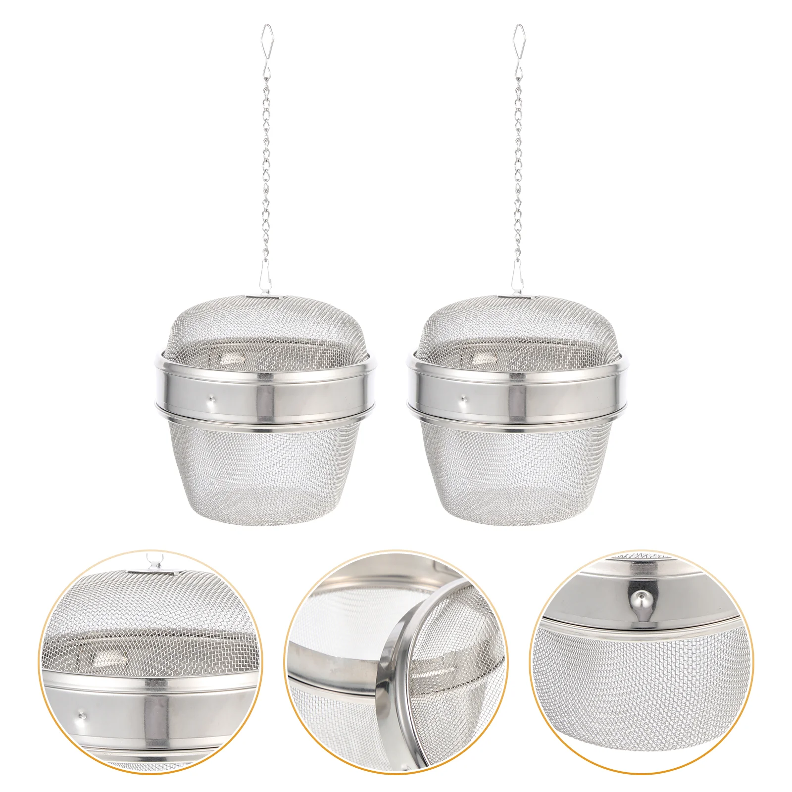 2 Pcs Seasoning Balls Stainless Steel Tea Jewelry Cleaner Basket Strainer Steam Accessory Washing Soup Watches