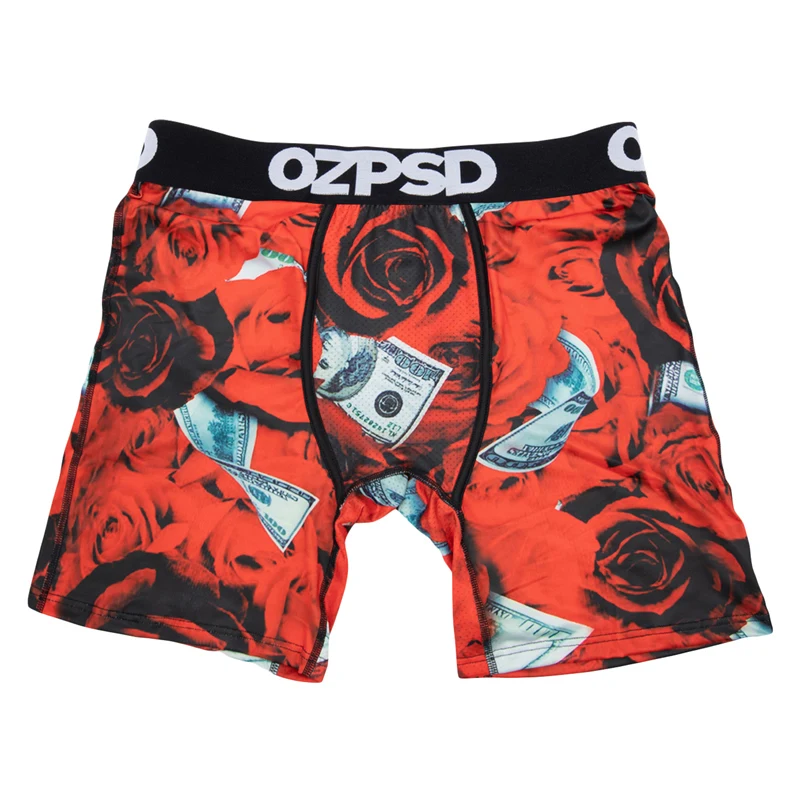 OZPSD Seamless Sexy Men Underwear Boxer Cueca Male Panties Lingerie Men Underpants Boxershorts Plus Size Printed Men\'s Boxers