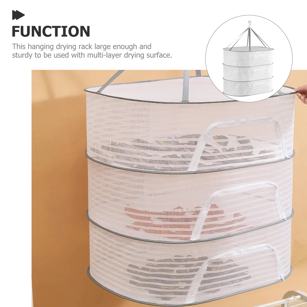 

Multi-Layer Hanging Drying Rack for Clothes Vegetables Underwear Socks Foldable Mesh Drying Net Cage Style Ventilation Fast Dry